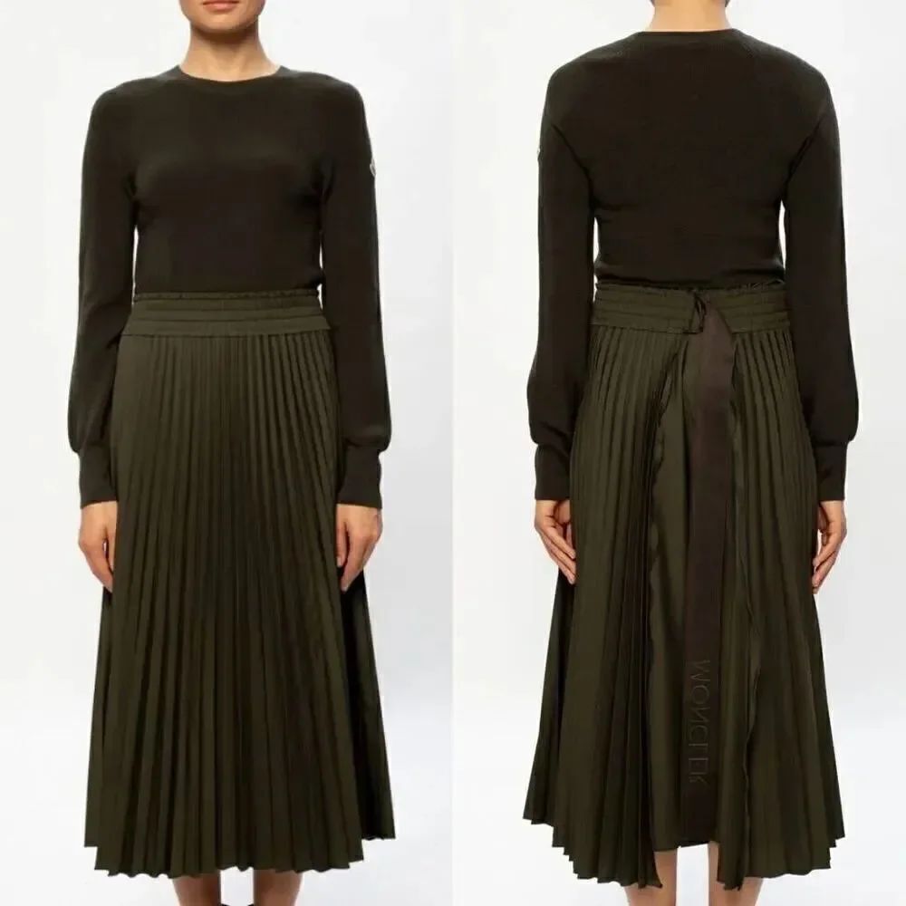 Moncler Black Pleated dress M